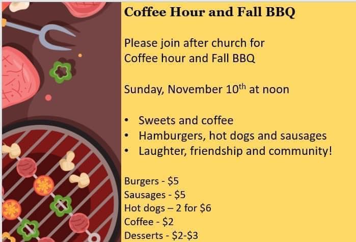 Coffee Hour and Fall BBQ