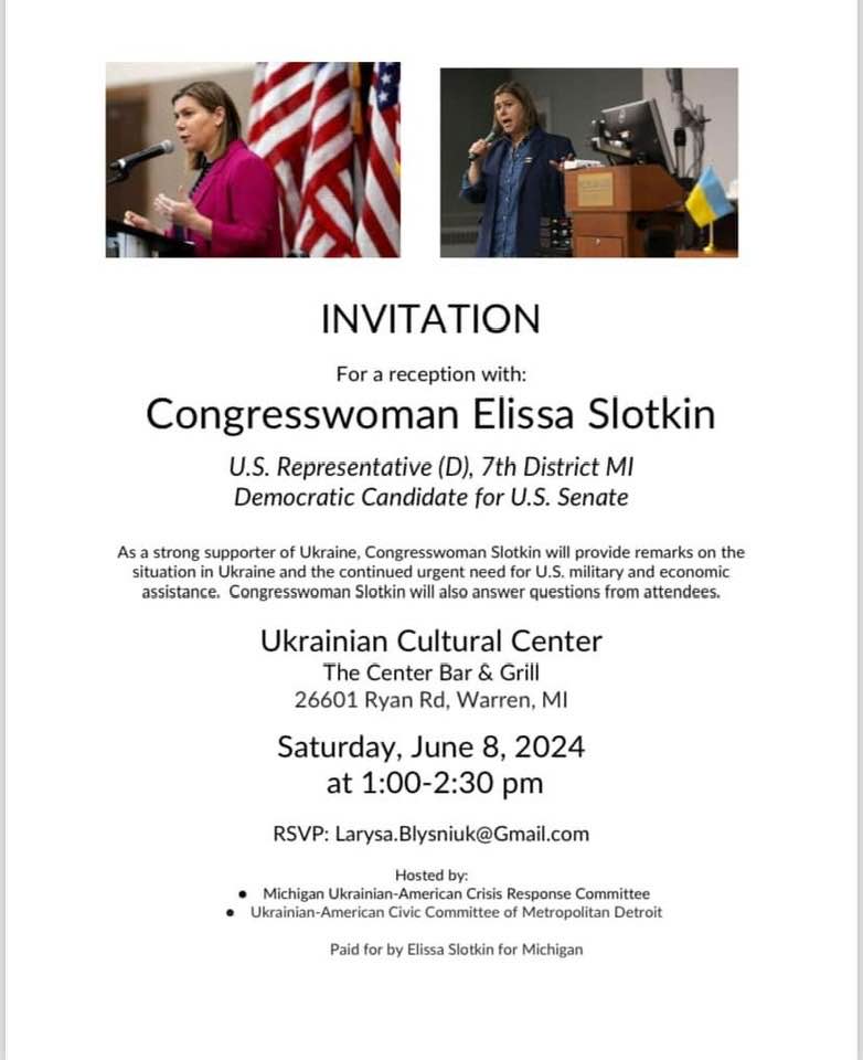 Reception with Congresswoman Elissa Slotkin