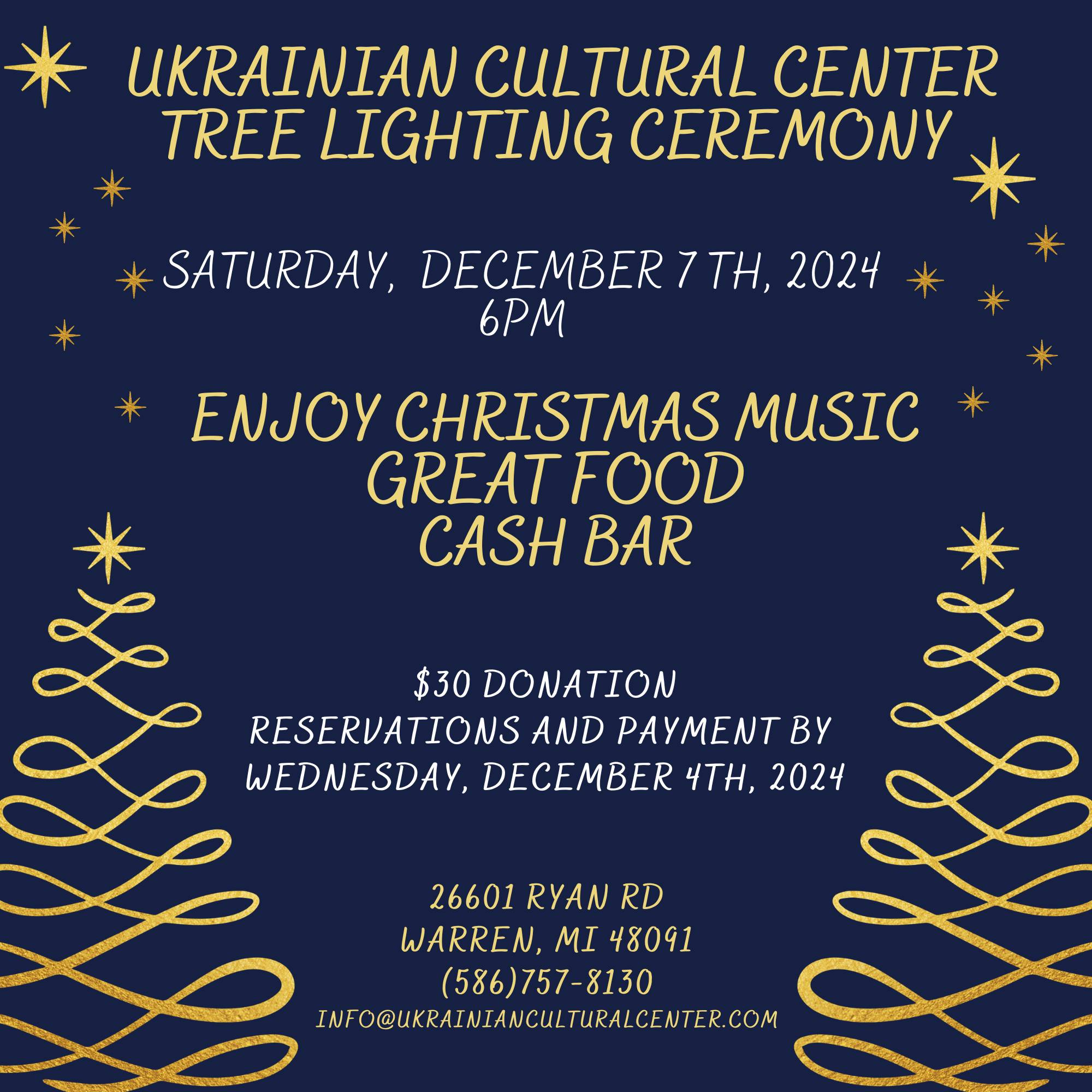 Ukrainian Cultural Center Tree Lighting Ceremony