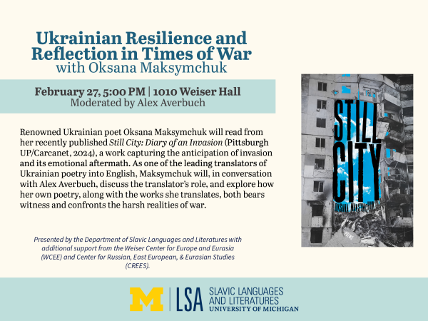 Ukrainian Resilience and Reflection in Times of War with Oksana Maksymchuk